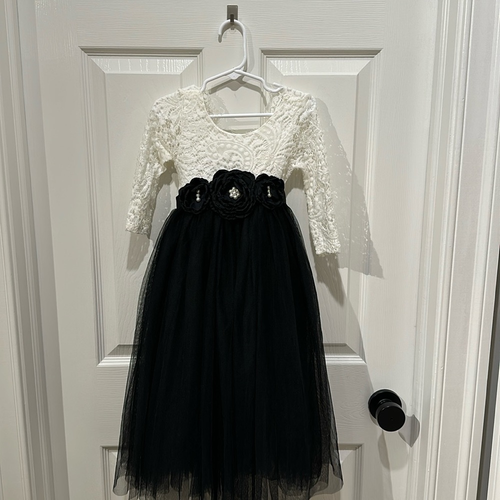 Tulle & Lace Black and White Dress